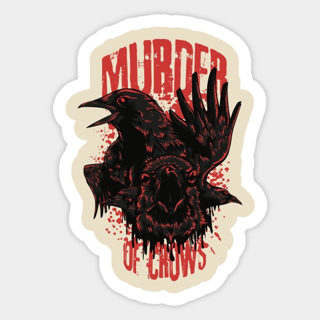 Murder Of Crows Sticker by LittleBunnySunshine